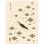 Otter Swimming poster – Japanese-style otter gliding through water