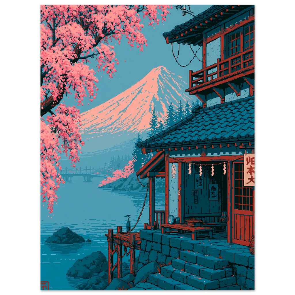 Izakaya Pixel poster – Japanese izakaya scene in pixel art style