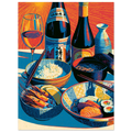 Sake Feast Pop poster – colorful pop-anime sake and izakaya feast