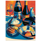 Sake Feast Pop poster – colorful pop-anime sake and izakaya feast