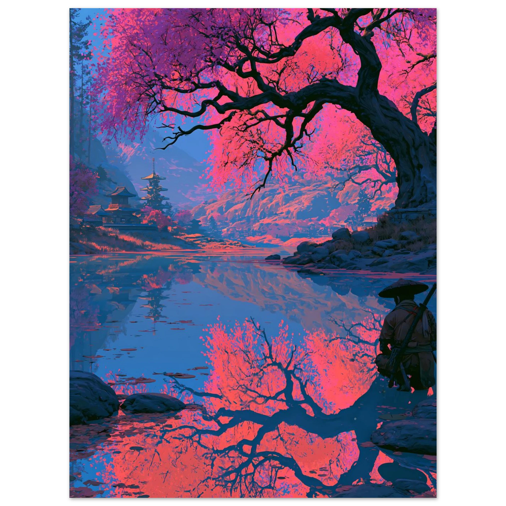 Forest Bridge 2 poster – anime wooden bridge in a green forest