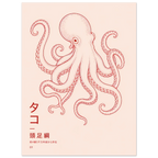 Octupus poster – elegant red line drawing of an octopus