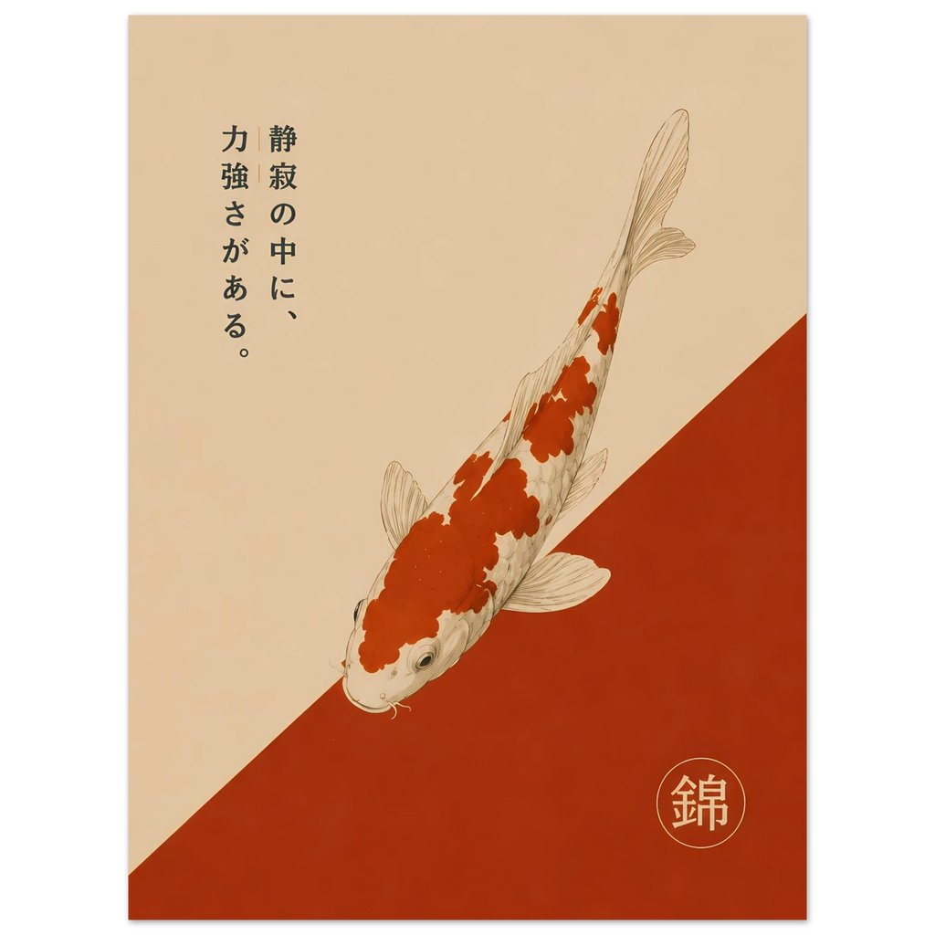 Koi 50 poster – Japanese koi fish swimming in still water