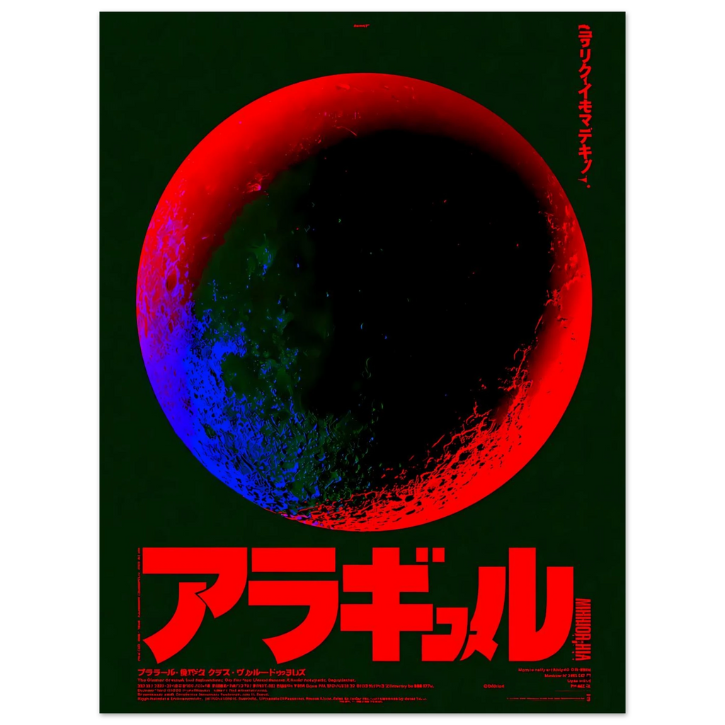 Red Moon poster – red lunar eclipse over dark background