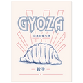 Gyoza poster – golden Japanese dumplings in vintage ad style
