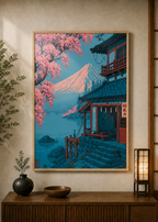 Izakaya Pixel poster displayed in a styled room — Japanese wall art mockup