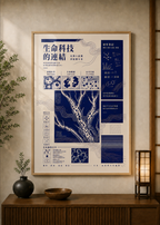Seince poster displayed in a styled room — Japanese wall art mockup