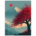 Sakura Fuji poster – anime Mount Fuji behind cherry blossoms