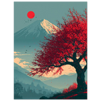 Sakura Fuji poster – anime Mount Fuji behind cherry blossoms
