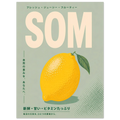 Lemon Green poster – retro Japanese lemon drink ad on green