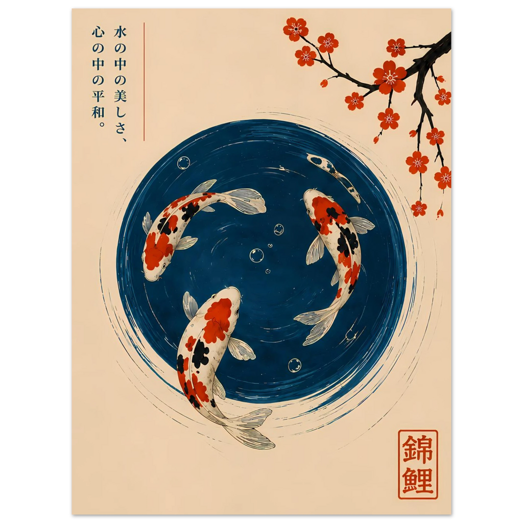 DJ Fish poster – humorous Japanese-style fish at DJ decks