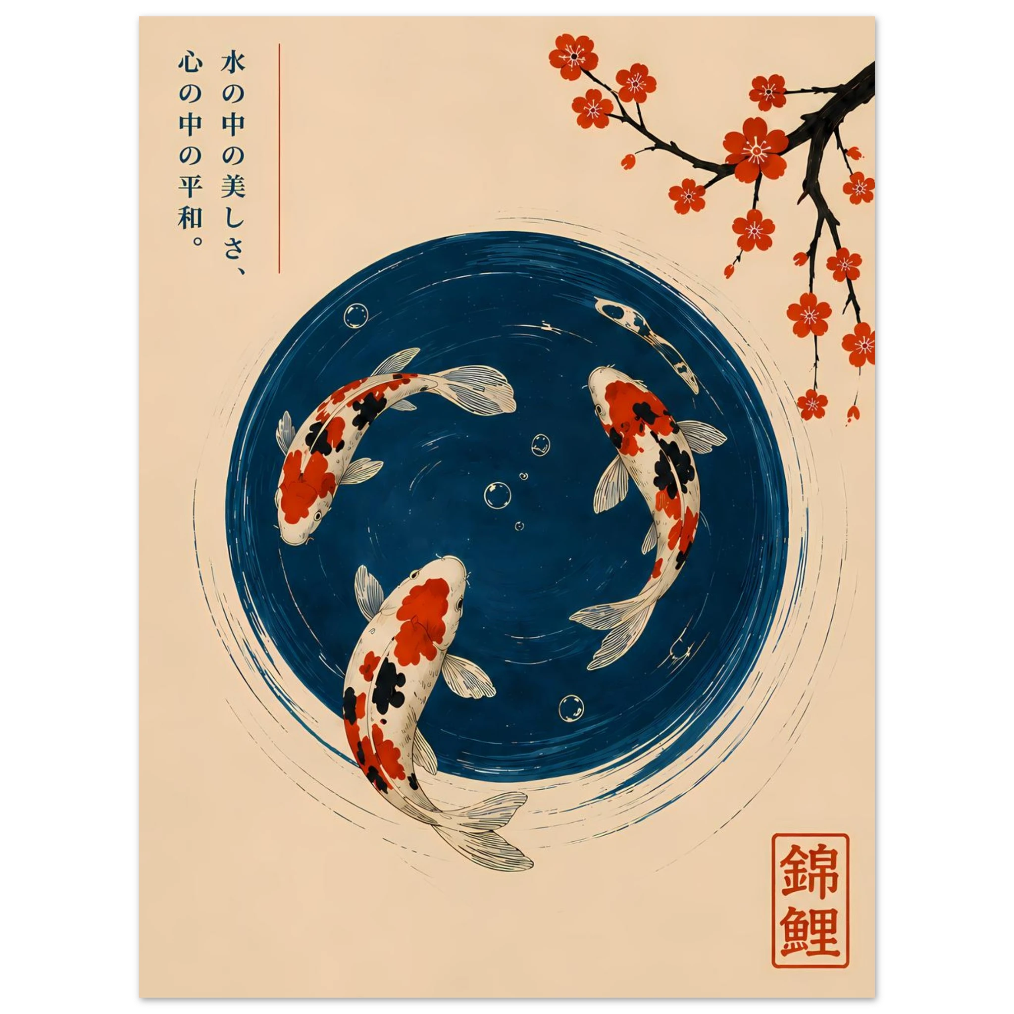 DJ Fish poster – humorous Japanese-style fish at DJ decks