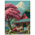 Shrine Sakura poster – anime Japanese shrine among cherry blossoms