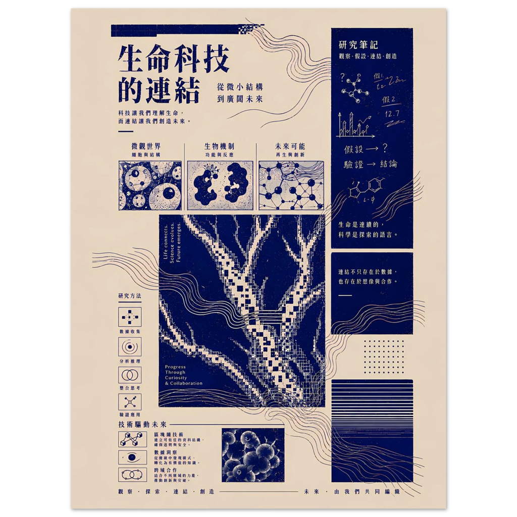 Seince poster – editorial Japanese typography layout in navy