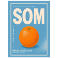 Orange Blue poster – retro Japanese fruit ad with orange on blue
