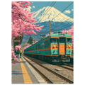 Sakura Train poster – anime train passing through cherry blossoms