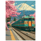 Sakura Train poster – anime train passing through cherry blossoms