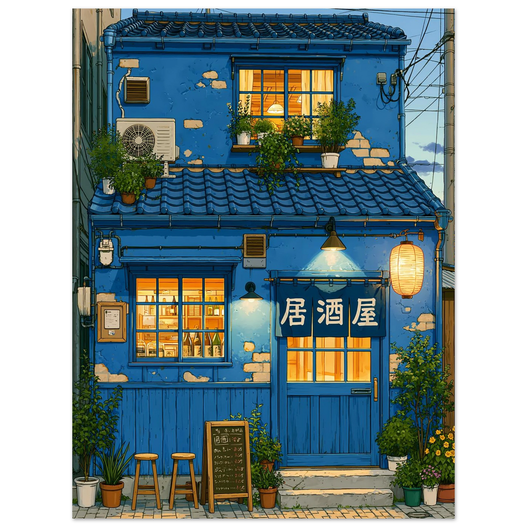 Izakaya Night poster – anime izakaya alley lit by lanterns at night