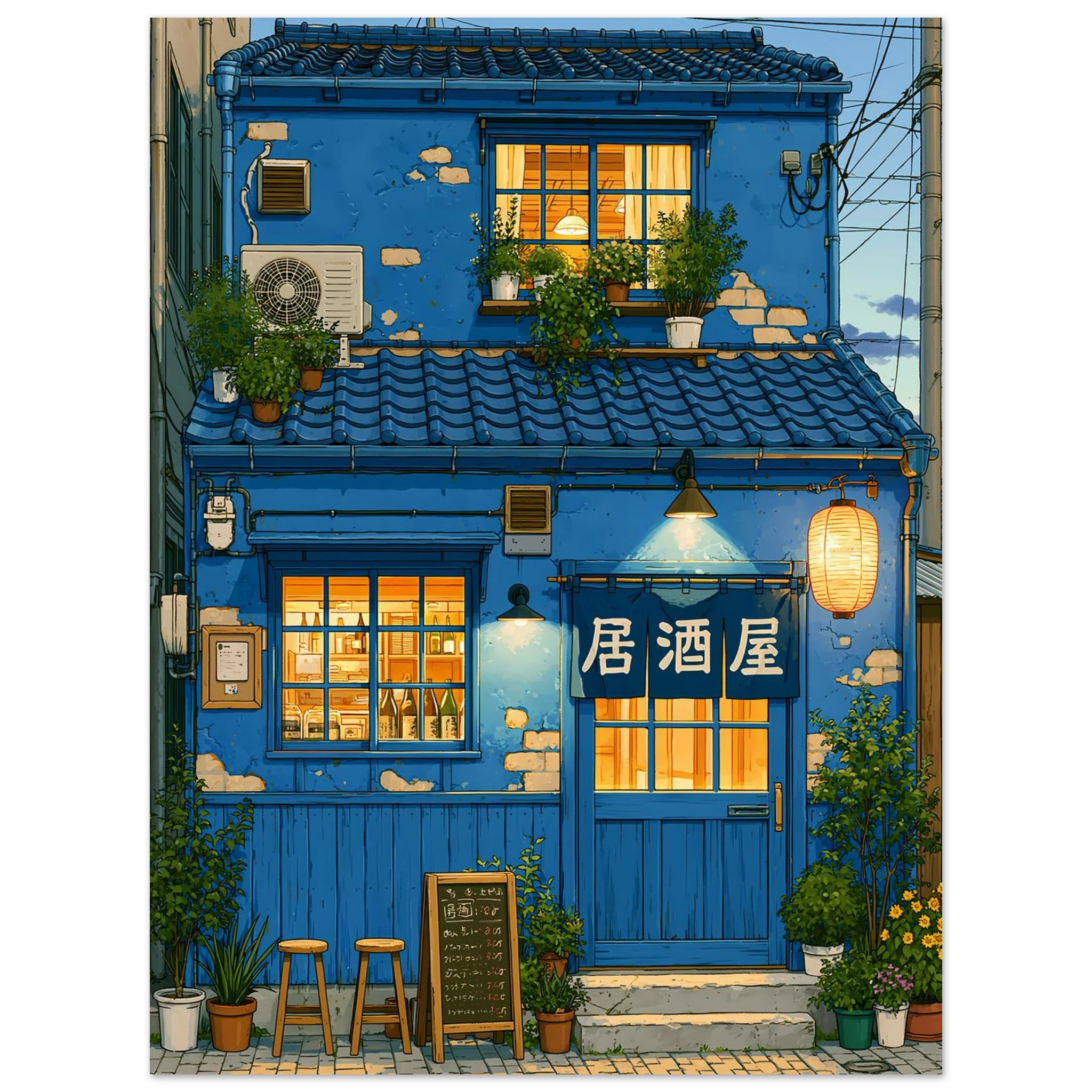 Izakaya Night poster – anime izakaya alley lit by lanterns at night